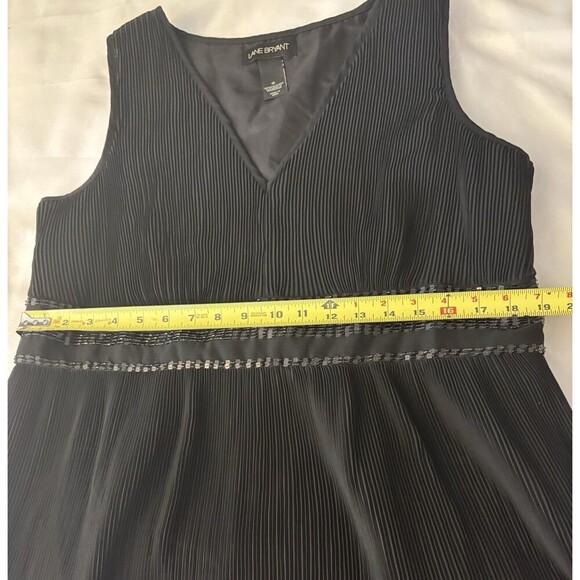 LANE BRYANT Pleated Sleeveless Black Midi Dress Women 16 Sequins Event Formal - Picture 12 of 12